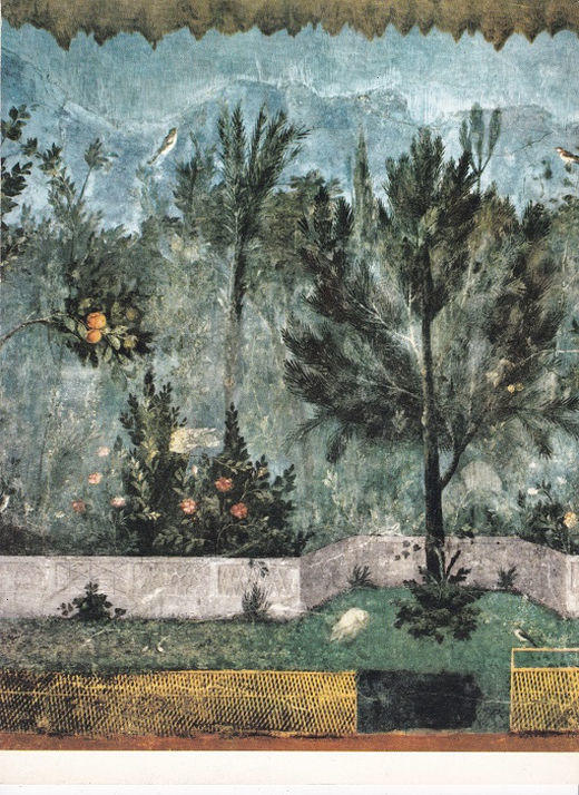 LAMINA 6585: Jardin detalle de una pintura mural etrusca