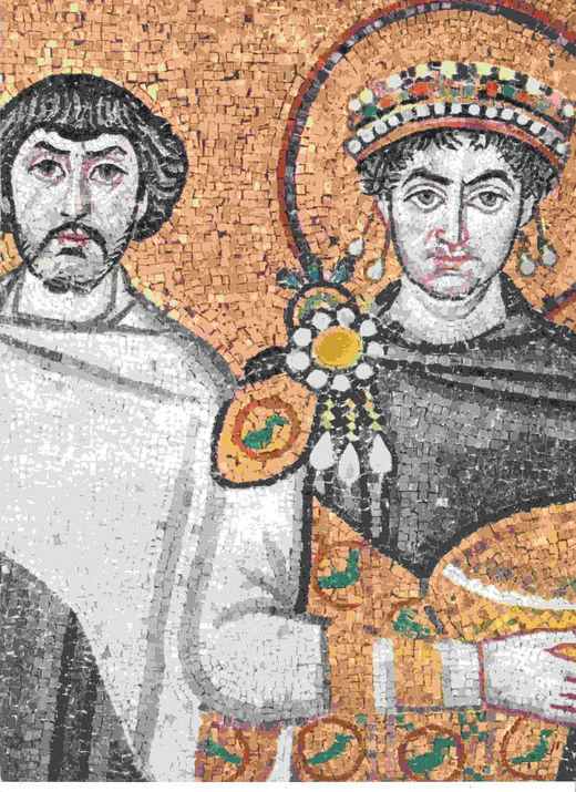 LAMINA 6590: Justiniano y su sequito detalle de un mosaico