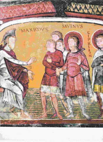 LAMINA 6593: San Cipriano y San Sabino presentados a Maximo detalle de los frescos