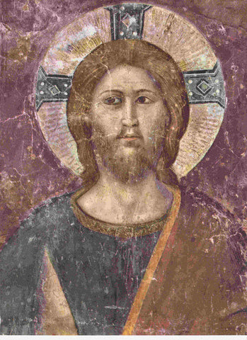 LAMINA 6600: Pietro Cavallini Cristo Juez detalle del fresco del Juicio Final