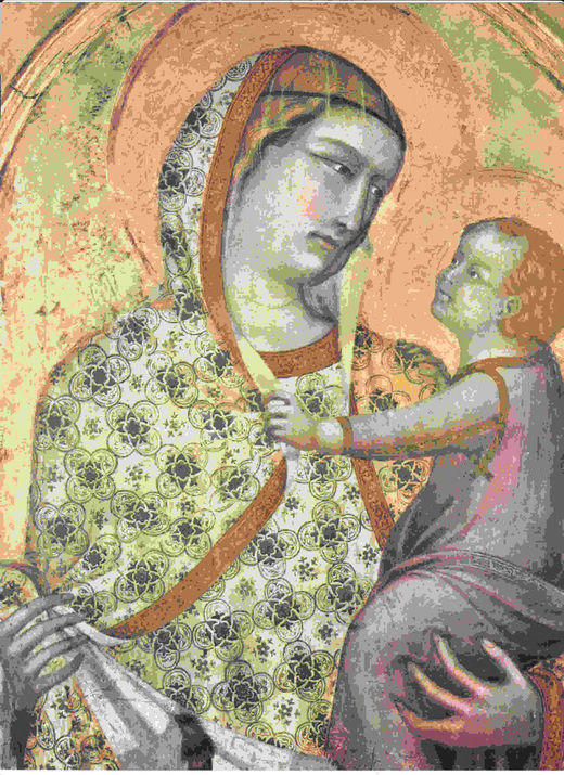 LAMINA 6602: Pietro Lorenzetti La Virgen con el Niño detalle