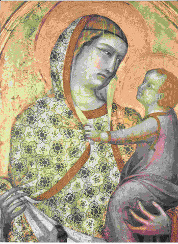 LAMINA 6602: Pietro Lorenzetti La Virgen con el Niño detalle