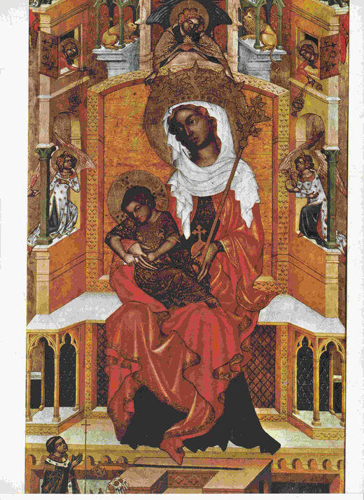 LAMINA 6603: Maestro bohemio del periodo 1350 La Virgen con el Niño y el Arzobispo de Praga