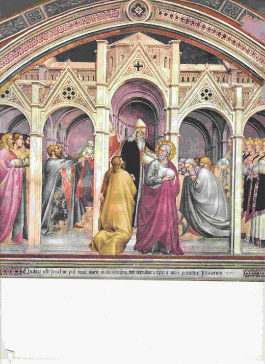 LAMINA 6605: Giovanni da Milano Joaquin expulsado del templo detalle de fresco