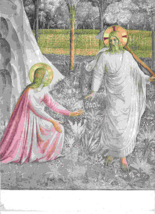 LAMINA 6611: Fra Angelico Jesus y Maria Magdalena fresco