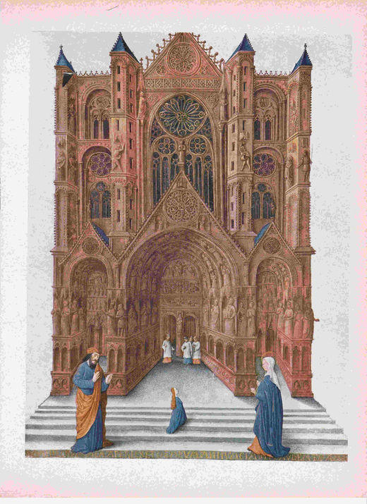 LAMINA 6649: Jean Colombre Presentacion de la Virgen en el Templo miniatura de las Tres Riches Heures del duque de Berry