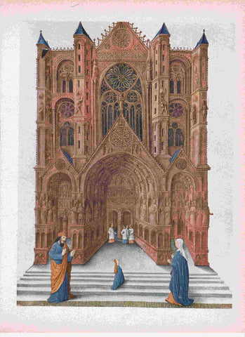 LAMINA 6649: Jean Colombre Presentacion de la Virgen en el Templo miniatura de las Tres Riches Heures del duque de Berry