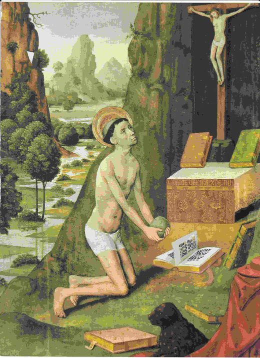 LAMINA 6650: Maestro de la Seo de Urgel San Jeronimo haciendo penitencia
