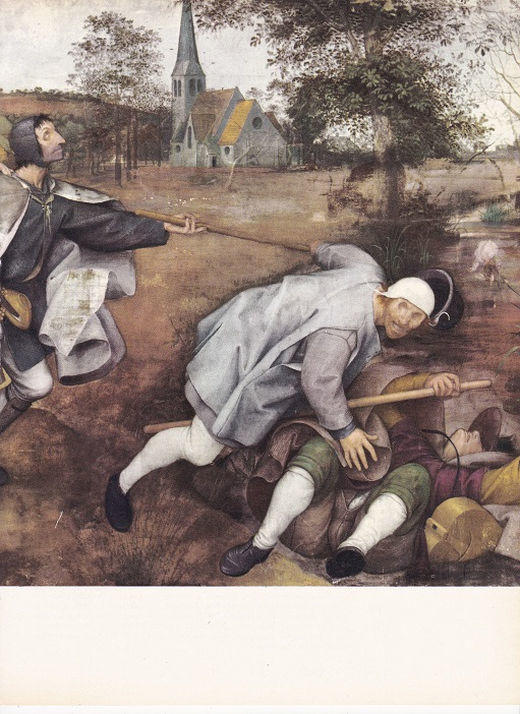 LAMINA 6660: Pieter Bruegel el Viejo La Parabola de los ciegos detalle