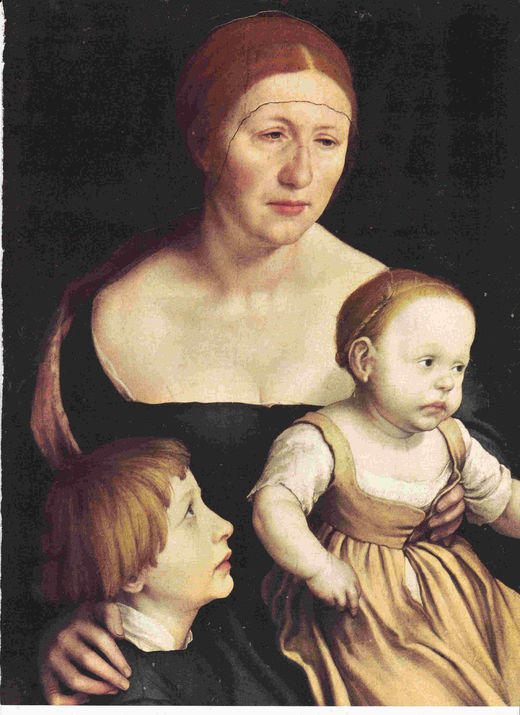 LAMINA 6664: Hans Holbein el jove La esposa del pintor con sus hijos