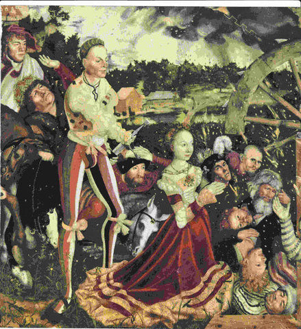 LAMINA 6665: Lucas Cranach el viejo El martirio de Santa Catalina detalle del retablo
