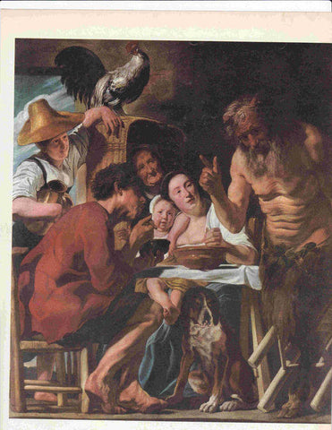 LAMINA 6693: Jacob Jordaens El satiro y el campesino
