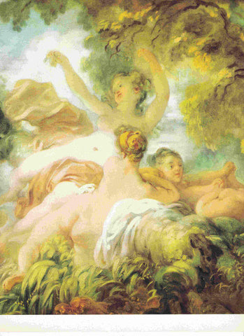 LAMINA 6712: Jean-Honore Fragonard Las bañistas detalle