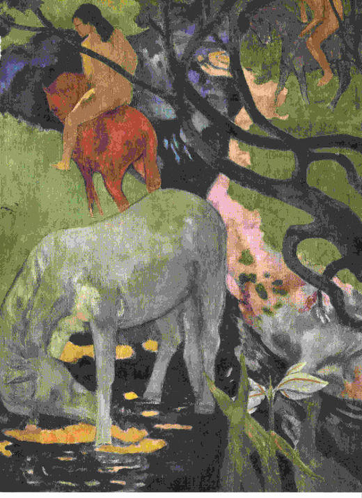 LAMINA 6734: Paul Gauguin El caballo blanco