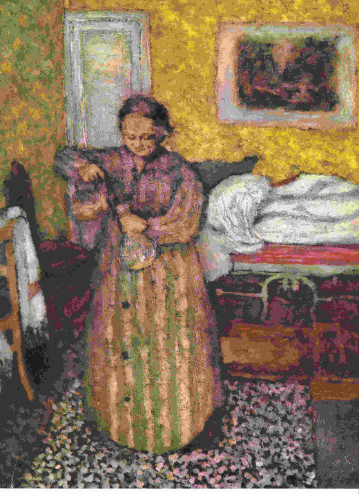 LAMINA 6737: Edouard Vuillard Madame Vuillard con una botella
