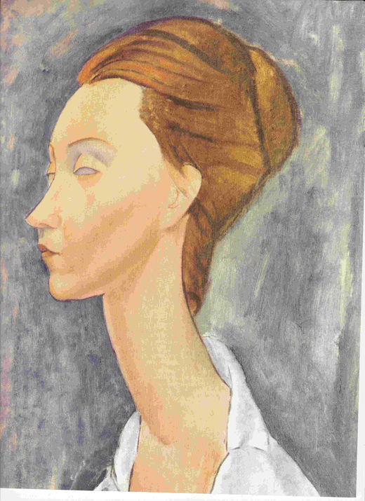 LAMINA 6740: Amadeo Modigliani Retrato de Lounia Tchekovska