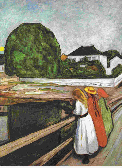 LAMINA 6741: Edvard Munch Muchachas en el puente