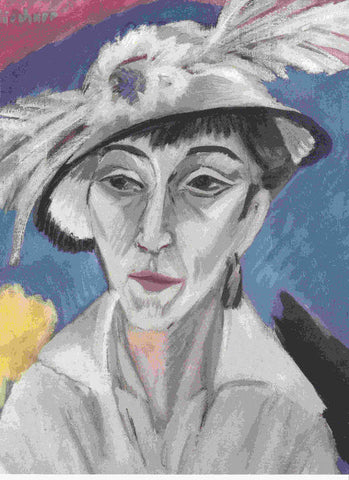 LAMINA 6742: Ernst Ludwig Kirchner Mujer enferma con sombrero