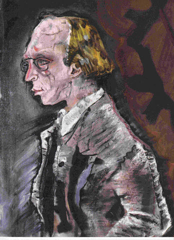 LAMINA 6743: Oscar Kokoschea Retrato de Herwarth Walden