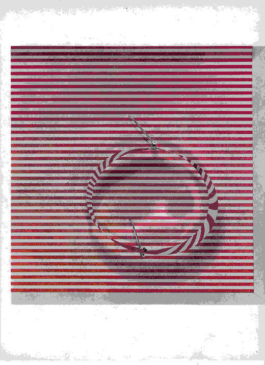 LAMINA 6783: Julio Le Parc Circulo en contorsion sobre trama roja