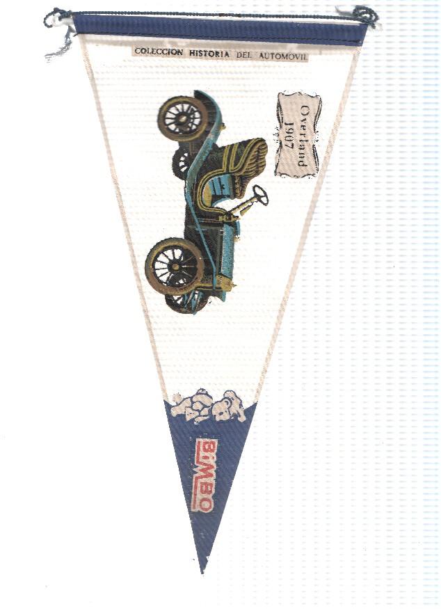 Banderin de tela de la Coleccion: Historia del Automovil de BIMBO Numero 8A: OVERLAND 1907