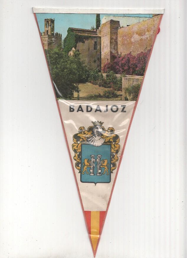 BANDERIN: BADAJOZ - Foto de la Muralla de BADAJOZ y escudo de la localidad