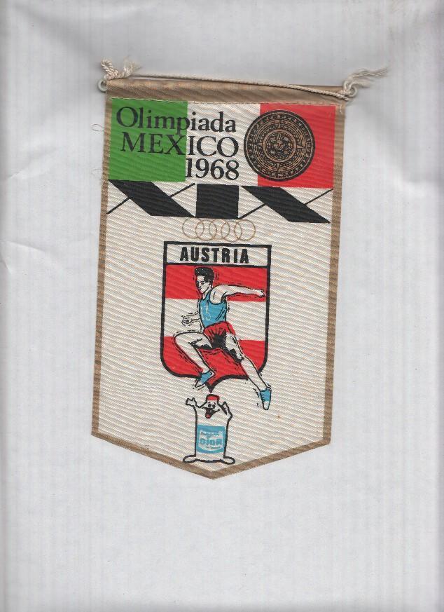 Banderin Olimpiada Mexico 1968 : Austria (Editor detergentes Gior)