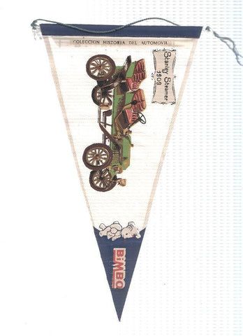 Banderin de tela de la Coleccion: Historia del Automovil de BIMBO Numero 3A: STANLEY STEAMER 1909