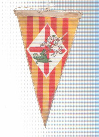 BANDERIN: SENYERA y SANT JORDI - Ilustracion de Sant Jordi y el Dragon sobre Senyera