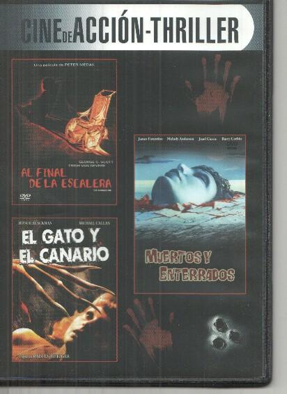 DVD: Cine de accion-thriller: Al final de la escalera, El gato y el canario, Muertos y enterrados
