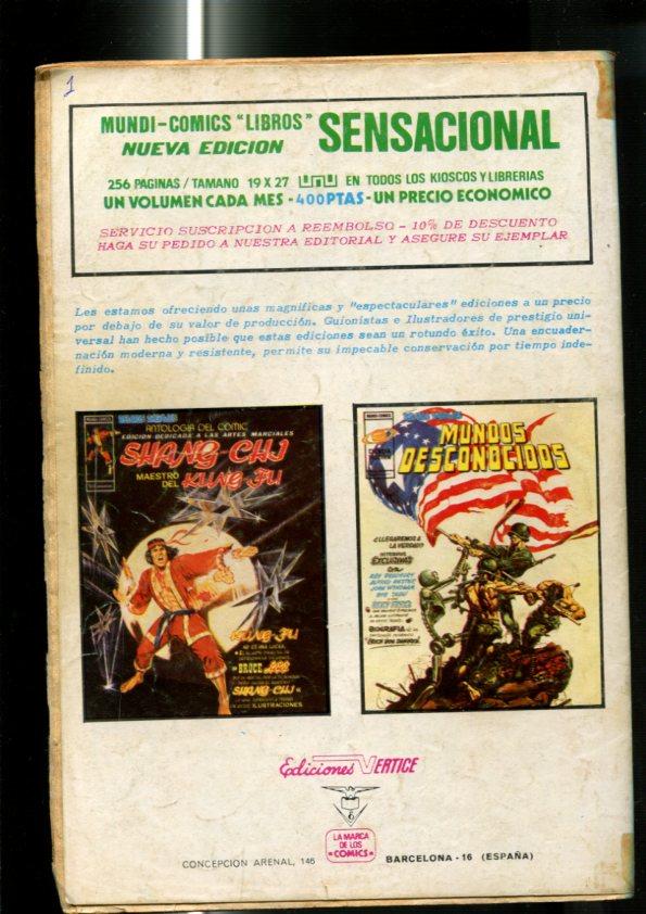 Vertice: Los 4 Fantasticos volumen 3 numero 19: (numerado 1 en trasera) 