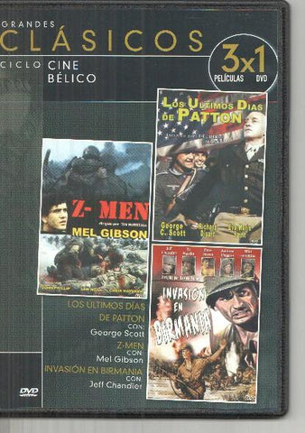 DVD: Grandes Clasicos: Los ultimos dias de Patton, Invasion en Birmania, Z Men
