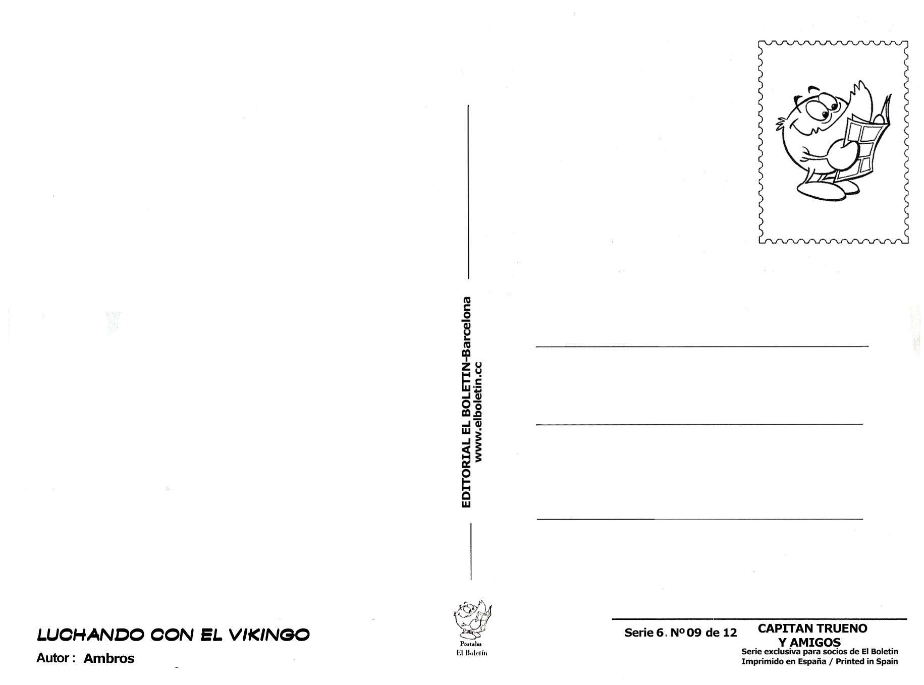 Postal / Postcard: El Boletin serie 6 numero 09 de 12: El Capitan Trueno, dibujos de Ambros