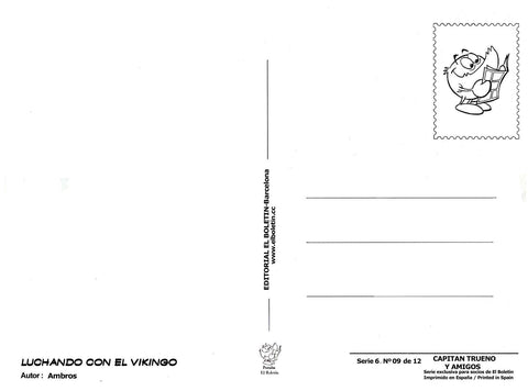 Postal / Postcard: El Boletin serie 6 numero 09 de 12: El Capitan Trueno, dibujos de Ambros