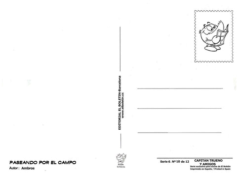 Postal / Postcard: El Boletin serie 6 numero 10 de 12: El Capitan Trueno, dibujos de Ambros