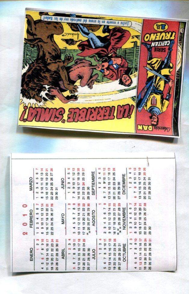 Muestra calendario Bolsillo para el 2010 de El Boletin con El Capitan Trueno, modelo 2