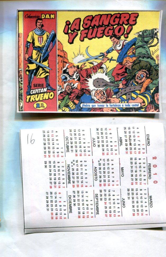 Muestra calendario Bolsillo para el 2010 de El Boletin con El Capitan Trueno, modelo 6