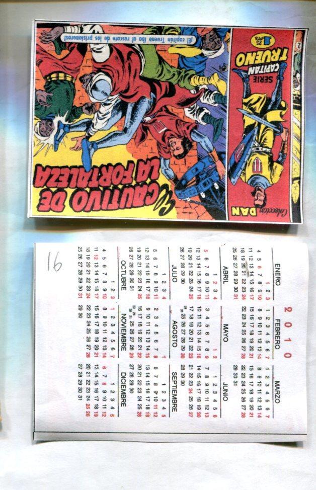 Muestra calendario Bolsillo para el 2010 de El Boletin con El Capitan Trueno, modelo 9