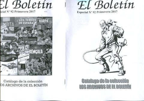 El Boletin Especial numero 092: Catalogo de la coleccion Los Archivos de El Boletin