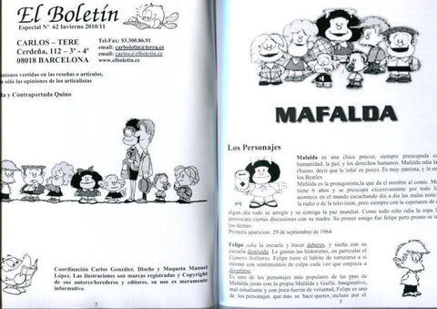 Fanzine: El Boletin Especial numero 062: Quino y Mafalda