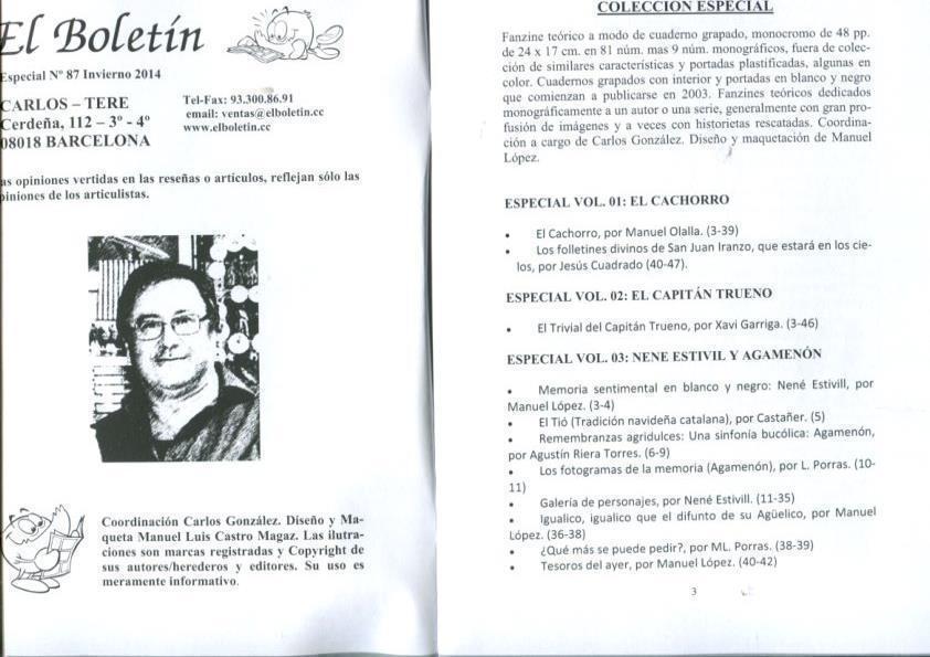 El Boletin Especial numero 087: Catalogo especiales El Boletin