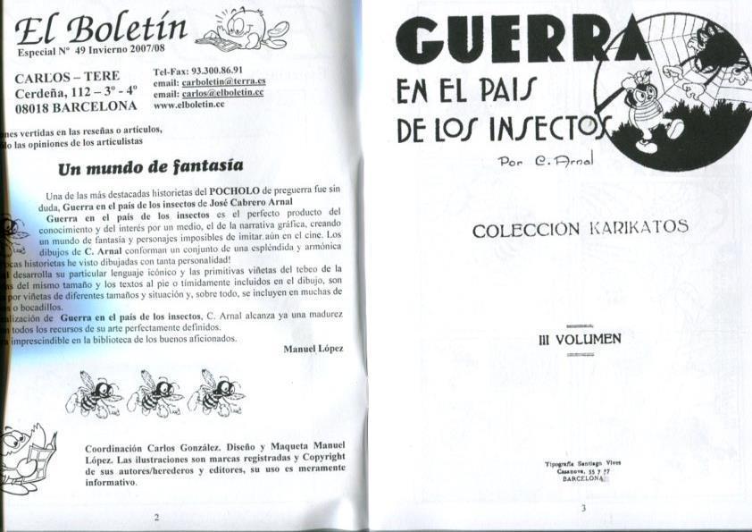 El Boletin Especial numero 049: Guerra en el pais de los insectos