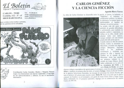 El Boletin Especial numero 073: Carlos Gimenez y la Ciencia Ficcion