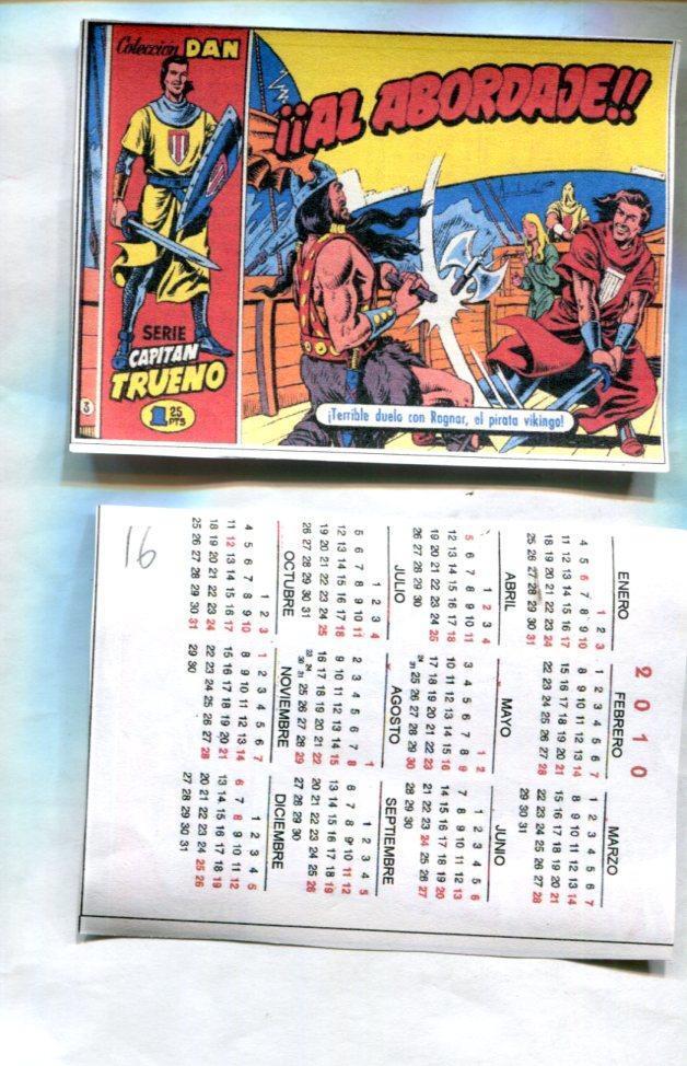 Muestra calendario Bolsillo para el 2010 de El Boletin con El Capitan Trueno, modelo 4