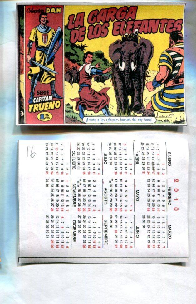 Muestra calendario Bolsillo para el 2010 de El Boletin con El Capitan Trueno, modelo 5