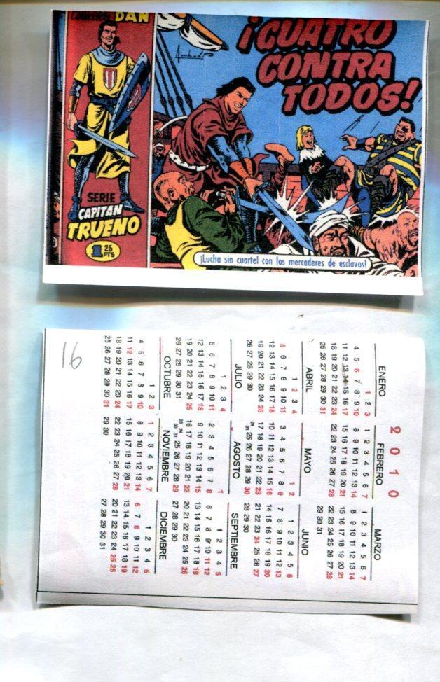 Muestra calendario Bolsillo para el 2010 de El Boletin con El Capitan Trueno, modelo 7