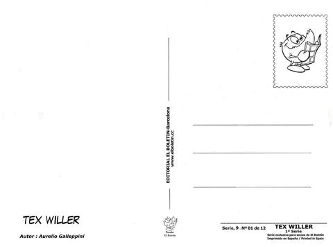 Postal / Postcard: El Boletin serie 09: Tex: Tex Willer 1ª serie personaje: Tex