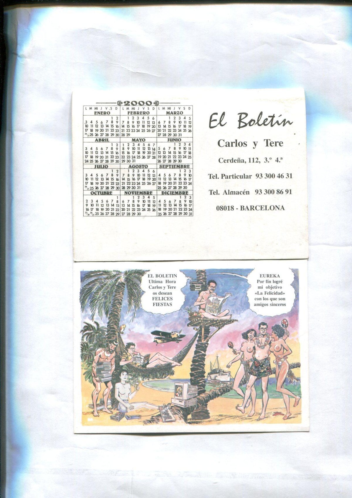 Calendario de mesa El Boletin para el año 2000