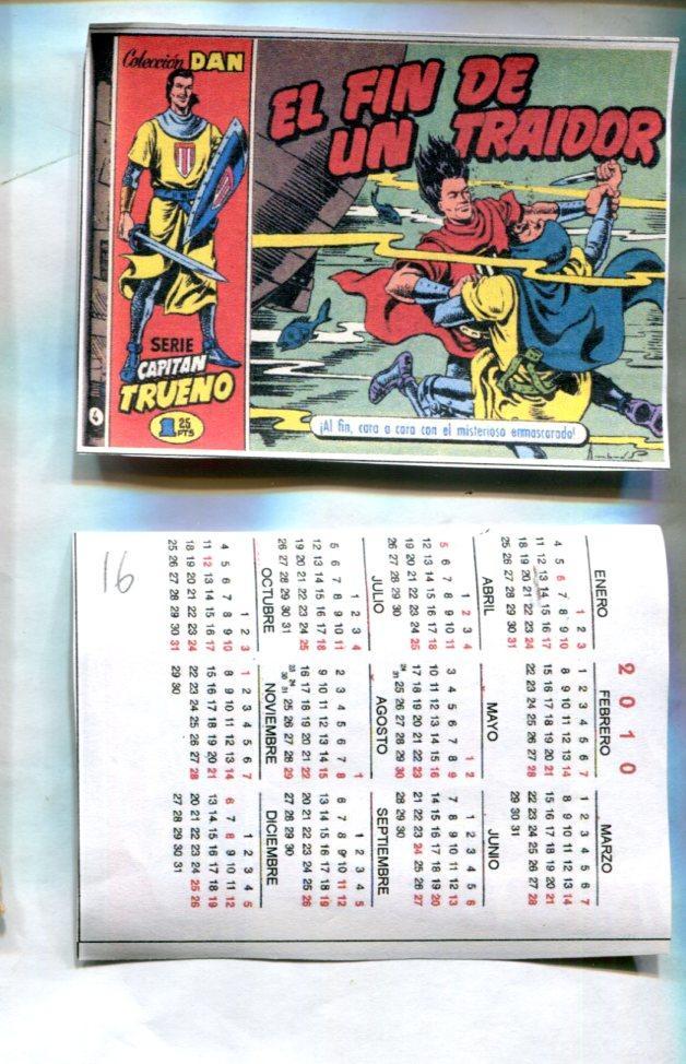 Muestra calendario Bolsillo para el 2010 de El Boletin con El Capitan Trueno, modelo 8