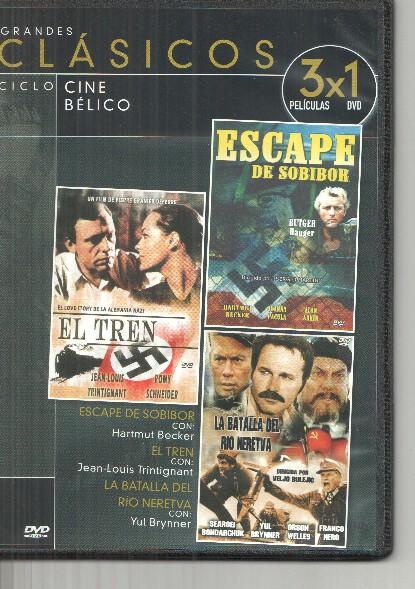 DVD: Cine Belico: El tren, Escape de Sobibor, La batalla del rio Neretva
